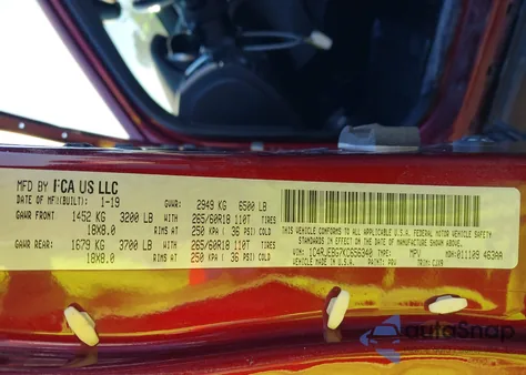 2019 Jeep Grand Cherokee Limited 4X2 z USA, uszkodzony, nr VIN 1C4RJEBG7KC656340